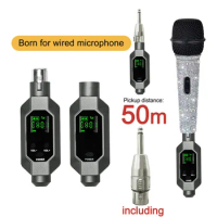 UHF Wireless Microphone Converter XLR Transmitter and Receiver Microphone Wireless System for Dynamic Microphone