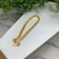 Gelang Nori dobel perak lapis emas