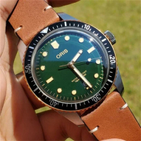 New Oris Divers Sixty-Five Automatic Quartz Delicate Three Hand Dial 40MM Fashion Casual Green Black Luminous Belt Men's Watch