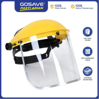 GOSAVE Faceshield Pelindung Wajah Full Face Cover Visor Polycarbonate Bening Safety Faceshield Helme