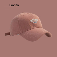 (Pilihan KOL) Topi Baseball Kasual Lovito dengan Tulisan Boston untuk Wanita LFA09617 Lovito Topi Ba