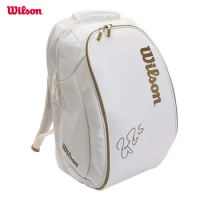Wilson Roger Federer DNA Tennis Backpack PU Design Racket Sport Tennis Bag Max For 3 Racquets with ‎Insulation Pocket