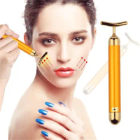 Energy Beauty Bar 24K Gold Pulse Firming Massager Facial Roller Massager Derma Skincare Wrinkle Treatment