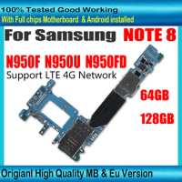 100% Motherboard Logic Board For Samsung Galaxy Note 8 N950 N950FD N950F N950U 64GB 128GB Unlocked MainBoard