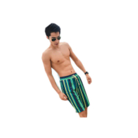 【泳衣果】泳褲M-3L漾綠情侶五分休閒雙層泳褲(男生)