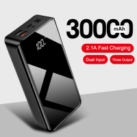 Power Bank 30000mAh Portable Fast Charging Poverbank Mobile Phone External Battery Charger Powerbank For Xiaomi Mi iPhone 12Pro