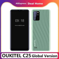 Oukitel C25 4GB+32GB Smartphone 6.517"HD+ 5000mAh Android11 Mobile Phone 13MP Triple Rear Camera Cell Phone 4G LTE Black Green