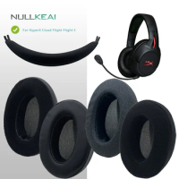 NULLKEAI Replacement Thicken Leather Earpads For HyperX Cloud Flight Flight S Headset Upgraded Comfy Memory Sponge Cushion