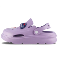 【KangaROOS】美國袋鼠鞋 女 ROO CLOG 厚底洞洞鞋 休閒/生活 紫(KW41717)