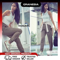 STL Metro NY Belly Cover Jogger Pants|Celana Olahraga Lari Jogging Wanita M Hazelnut