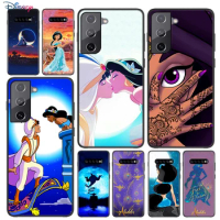Aladdin Jasmine Princess For Samsung Galaxy S24 S23 S22 S21 S20 Ultra Plus Pro S10 S9 S8 S7 4G 5G Silicone Soft Black Phone Case