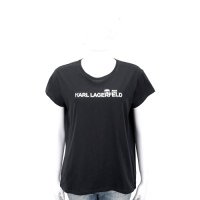 KARL LAGERFELD K/IKONIK 躲貓貓LOGO設計黑色棉質T恤