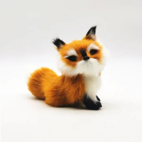 Colorful Simulation Fox Children Birthday Gift Cute Fox Miniatures Craft Plush Animal Ornament Chris