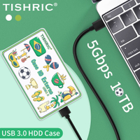 TISHRIC Brazil Style External HD Case 2.5 HDD Case SSD External Hard Drive  Enclosure 6Gbps SATA To USB 3.0 Hard Disk Case