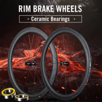 RYET Carbon Road Bicycle Wheelset 700c V-Brake Bike Wheel Clincher Tubeless Ceramic Bearings Hub 1423 Spoke Cycling Rims Set
