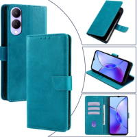 Bussiness Leather Phone Case for VIVO Y17S Y02 Y02A Y11 Y100 Y200 Y51S Y35 Y35T Flip Cover Magnetic Wallet Case with Card Slots
