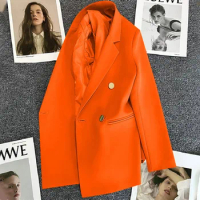 Long Sleeve Slim Stylish Jackets Winter Casual Chic Tops Coats Office Lady Elegant Single Button Blazer For Women 2023 Autumn