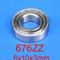 100pcs 676 676ZZ MR106ZZ 6x10x3mm High precision mini thin deep groove ball bearing