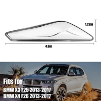 For -BMW X3 X4 F25 F26 2013-2017 Front Side Chrome Fender Trim Finisher Marker Turn Signal Light Lamp Cover Trim