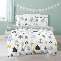 Aussino Kids Forrest 100% Cotton Fitted Sheet Set / Quilt Cover Set - Elegant, Feminine Design with 