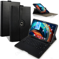 Detachable Bluetooth Keyboard for Lenovo Tab P12 Pro 5G Case TB-Q706F 12.6" 360 Degree Rotating Magnetic Cover with Hand Strap