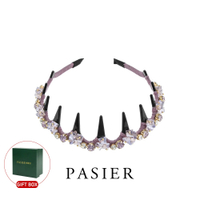 Bando rambut PASIER Queen dengan   bando tinggi dengan klip reka bentuk sikat gigi di bahagian atas 