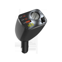 New Car Charger Cable Dual PD with Digital Display Multi-Port Fast Charging Retractable Cable Car Ch