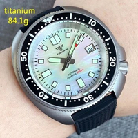 Tandorio Titanium Material Turtle Automatic Watch Men 200M Waterproof MOP Dial 120clicks Bezel Tropical Band Diver Reloj Hombre