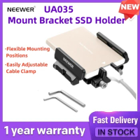 NEEWER Mount Bracket SSD Holder with Cold Shoe Cable Clamp, 1.6"-2.6" for Samsung T5 T7 SSD SanDisk 