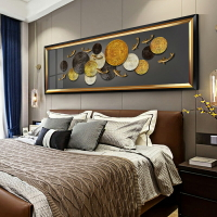 新中式鉆石畫新款客廳臥室床頭掛畫橫版九魚圖客廳輕奢十字繡