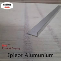 Siku Klem Spigot Aluminium (Alumunium) Profil / Sambungan Sudut Perakitan Frame Etalase 100cm