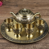 仿青銅茶具大象茶具不銹鋼功夫茶茶盤套裝仿銅器銅壺托盤商務禮品