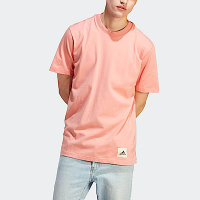 Adidas M LNG TEE Q3 IM0492 男 短袖 上衣 T恤 休閒 素色 寬鬆 棉質 粉橘