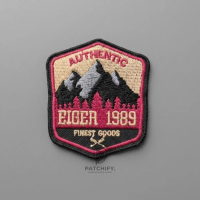 Patchify Eiger Authentic 1989 Mountain Shield Badge Patch Bordir Logo Ukuran Topi/Dada