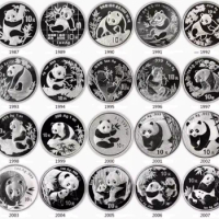 1987-2014 China 1oz Ag.999 Panda Silver Coins