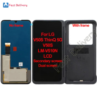 Original For LG V50S ThinQ 5G V50S LMV600EA LCD Dual Screen Display Touch Panel Digitizer Assembly Secondary Screen 100% Tested