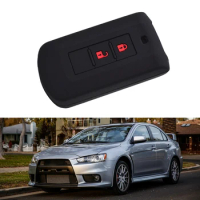 Car Black Silicone Key Case Cover For Mitsubishi ASX Outlander Eclipse Remote Fob Smart 2-key Key Case Auto Accessories