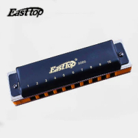 Blue Harmonica 10 Holes Diatonic Easttop T008S Musical Instruments Mouth Ogan Professional Playing Blues Harmonica