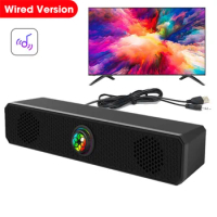 Bluetooth Speaker Surround Soundbar Wired Computer Speakers Stereo Subwoofer Sound Bar for Laptop PC Theater TV 3.5mm