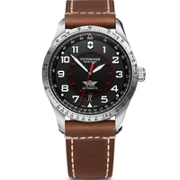 VICTORINOX 瑞士維氏 Airboss Black Edition 自動上鏈機械三針腕錶(VISA-241973)-42mm-黑面皮革【刷卡回饋 分期0利率】【APP下單22%點數回饋】