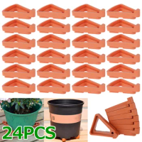 24pcs Plant Flower Pot Feet Stand Invisible Triangle Risers Toes Lifters Indoor Outdoor Garden Supplies Plant Pot Base Tray