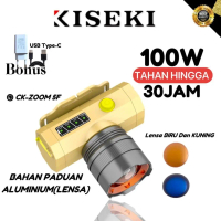 SENTER KEPALA ZOOM LED 100WATT KISEKI CK-ZOOM5F - BATERAI 6.000mAh - TAHAN LAMA - JARAK JAUH - WATER