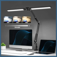 【READY STOCK】 Table Lamp Lampu Meja Double LED 24W | Dimmable Swing Arm Foldable Piano Lamp | Adjust