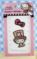 【震撼精品百貨】ONE PIECE&HELLO KITTY 聯名海賊王喬巴&凱蒂貓系列 亮鑽貼紙-KITTY蝴蝶結 震撼日式精品百貨