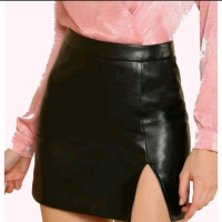 Rok MinI Bodycon Simpel Kulit PU(ANGEL)