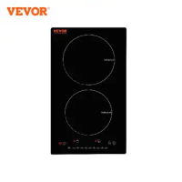 VEVOR 2 Burners Electric Induction Cooktop Stove Hob Built-in Burner Cooker Sensor Touch Control Magnetic Cooker Hot Plate