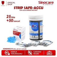 Sinocare Strip Gula Darah Cek Gula Darah Safe-Accu Alat Test Uji Glucose Lancet Refill Sinoheart 25S