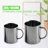 400ml 220ml bạc Tương đôi Cầm tay Thép không gỉ Cốc cốc Tách trà Cốc cà phê Chai nước