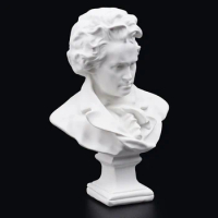 15cm Realistic Classic Beethoven Statue Resin Music Composers Musician Plaster Bust Figure Sculptures for Artist Sketch Supplies