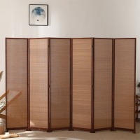 屏風隔斷折疊中式家用簡易現代實木竹編棕色屏風辦公室臥室隔斷